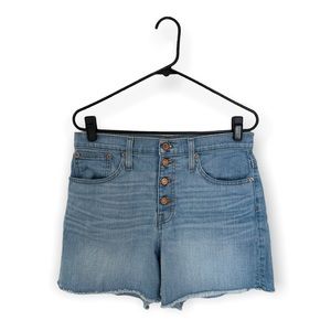 NWOT J. Crew/Jeans Women's High Rise Short Button Fly Frayed Jean Shorts Blue 28